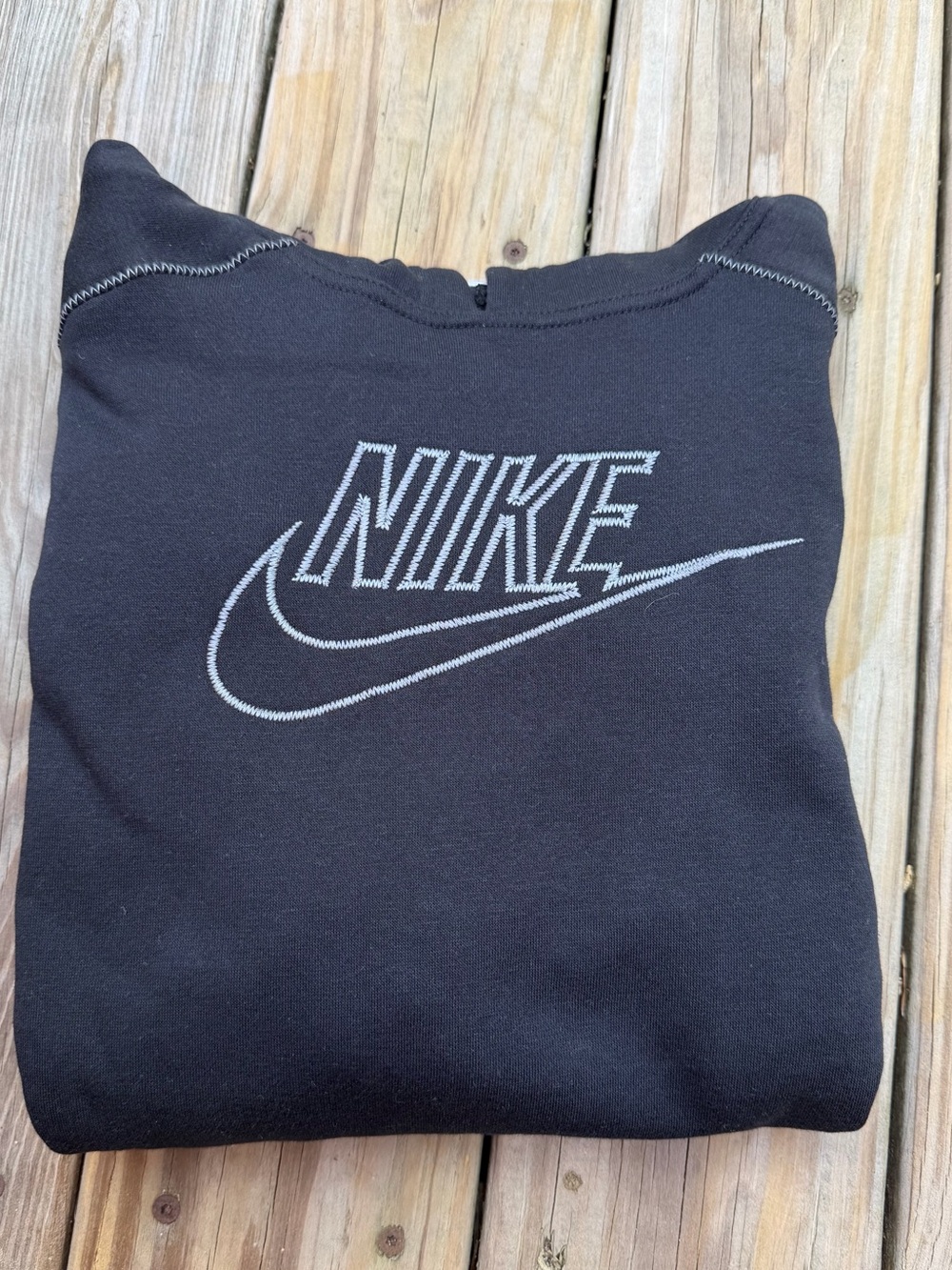 Nike Hoodie Black Embroidered Swoosh Youth Size XL